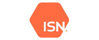 Orange hexagon logo with "ISN" text.